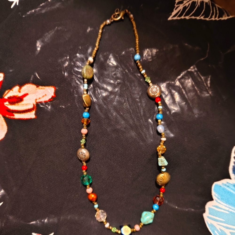 16" mixed beaded necklace BOHO 3/$25